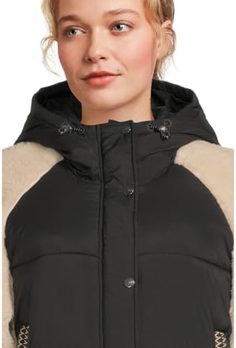 UGG Women's Mykah Uggbraid Puffer Jacket Black / Cream